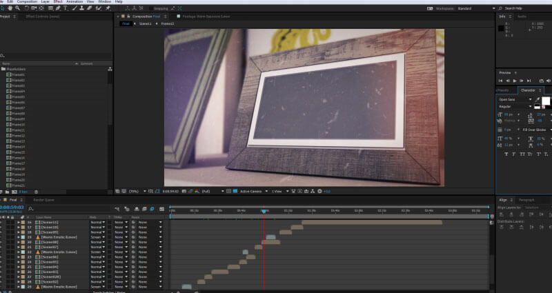 Izrada Slideshowa - animacija spremna za ubacivanje fotografija